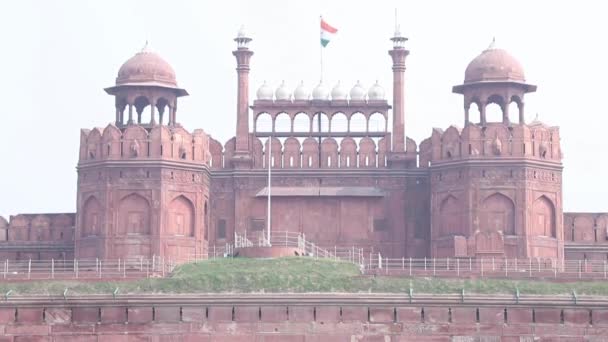 Stock Video Red Fort Lal Qila New Delhi India — 비디오
