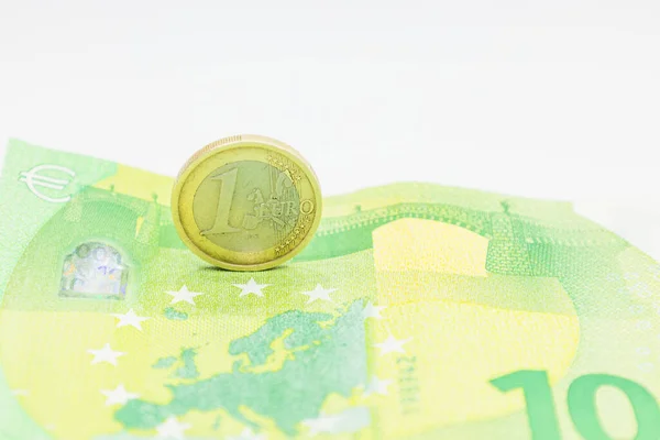 100 Euro Luk Banknota Bir Euro Finans Bankacılık Tasarruf Kavramı — Stok fotoğraf