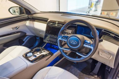 Hyundai Tucson marka, ileri teknoloji ve direksiyonlu bir SUV. Londra, İngiltere, 10 Şubat 2024