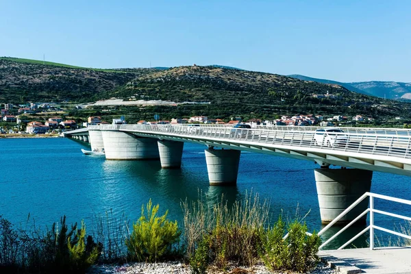 Ciovo Most Který Spojuje Ostrov Čiovo Trogiru Pevnině Chorvatsko — Stock fotografie