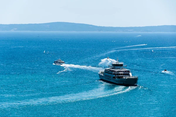 Split Croatia Outubro 2022 Vista Com Barco Balsa Companhia Jadrolinija — Fotografia de Stock