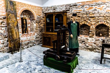 TARGOVISTE, ROMANIA - JULY 29, 2022: Museum of Printing and Old Romanian Book (Muzeul Tiparului si al Cartii Vechi Romanesti), on the southeast side of the Royal Court.