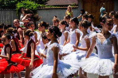 KAZANLAK, BULGARIA - JUNE 05, 2022: Parade from the Rose Festival, organized annually since 1903.
