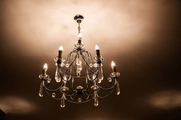 Klasický Křišťálový Lustr Luxusní Lampa — Stock fotografie