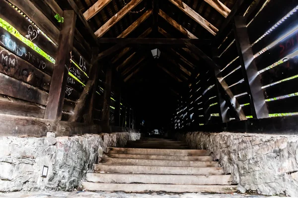 Escadaria Coberta Construída 1642 Uma Das Atrações Turísticas Mais Populares — Fotografia de Stock
