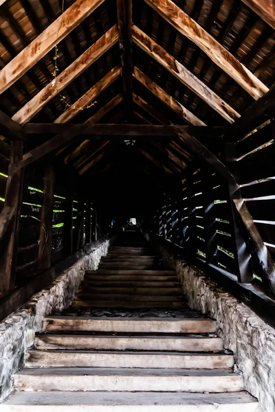 Крытая Лестница Построенная 1642 Году Является Одной Самых Популярных Туристических — стоковое фото