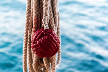 Maymunun yumruğu halatın ucuna bağlanmış. Ağırlık olarak kullanılıyor. Atmayı kolaylaştırıyor..