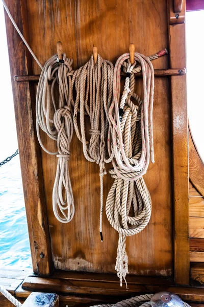 Веревки Крупным Планом Плетеная Веревка — стоковое фото