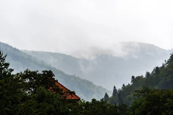 Blick Auf Das Bucegi Gebirge Einem Regnerischen Tag Sinaia Rumänien — Stockfoto