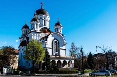 BÜKREŞ, ROMANIA - 26 Mart 2023 Casin Kilisesi, bazen Casin Manastırı olarak da anılır Bükreş 'te bulunan ve başmeleklere adanmış bir Romen Ortodoks kilisesidir..