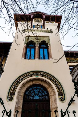 BUCHAREST, ROMANIA - 26 Mart 2023: Mavrogheni Devlet Okulu, Kiseleff Caddesi 'ndeki Ion Heliade Radulescu Okulu.