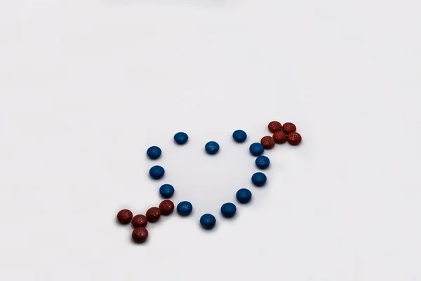 Bucharest Romania January 2023 Blue Heart Made Chocolate Candies Isolated — Stock Photo, Image
