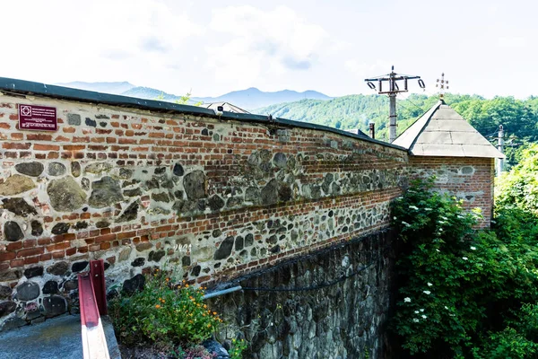 stock image VALCEA, ROMANIA - JUNE 10, 2023: Cornet monastery on the Olt valley.