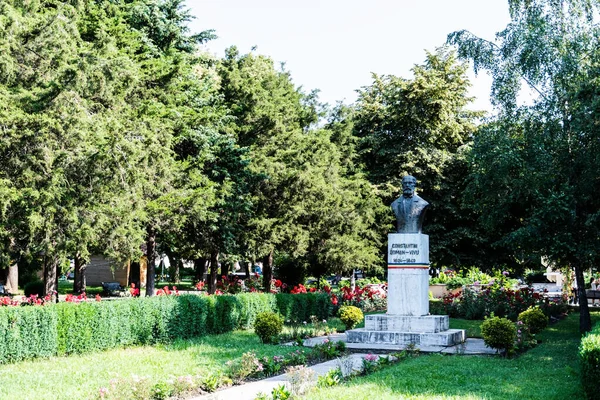 Reghin Rumunia Czerwca 2023 Pomnik Konstantyna Romana Vivu Centralnym Parku — Zdjęcie stockowe