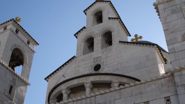 Kathedraal Van Opstanding Van Christus Podgorica Montenegro — Stockvideo