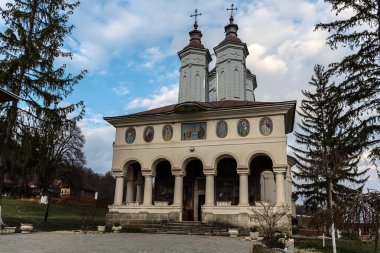 BUZAU, ROMANIA - 17 MARCH, 2024: Ciolanu Monastery is a monastery of Eastern Orthodox monks, located in Tisau commune. clipart