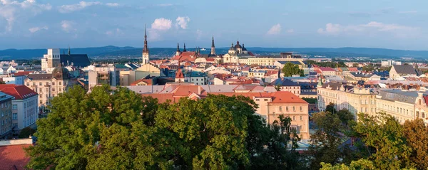 Panoramautsikt Över Olomoucs Historiska Centrum Den Antika Staden Och Turistattraktionen — Stockfoto