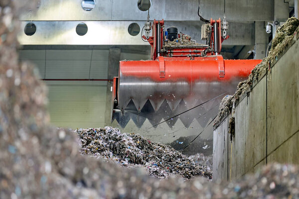 Waste derived fuel dump . Handling and Transportation of fuel obtained from waste (RDF) by red grab to the boiler for combustion.  Processing of municipal solid waste into an energy source.