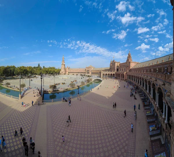 Vista Panorámica Plaza España Ciudad Sevilla Andalucía —  Fotos de Stock