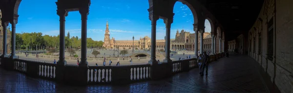 Vista Panoramica Della Piazza Spagna Nella Città Siviglia Andalusia — Foto Stock