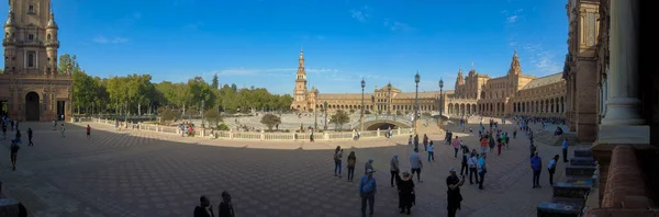 Панорамный Вид Площадь Испании Городе Севилья Андалусия — стоковое фото