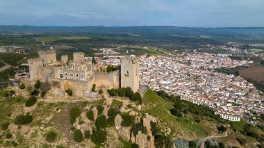 aerial view of the castle of Almodovar del Rio in the province of Cordoba, Spain