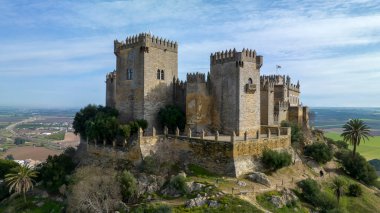 aerial view of the castle of Almodovar del Rio in the province of Cordoba, Spain