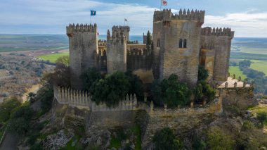 aerial view of the castle of Almodovar del Rio in the province of Cordoba, Spain