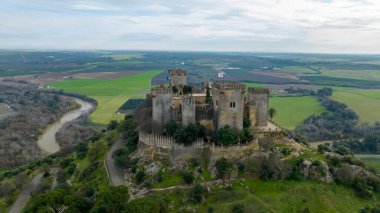 aerial view of the castle of Almodovar del Rio in the province of Cordoba, Spain