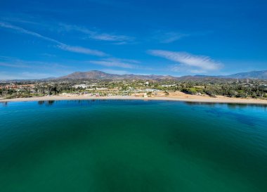 view of the beach of river Padron on the coast of Estepona, Malaga.