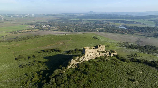 aerial view of the ancient castle of torrestrella in the municipality of Medina Sidonia, Spain