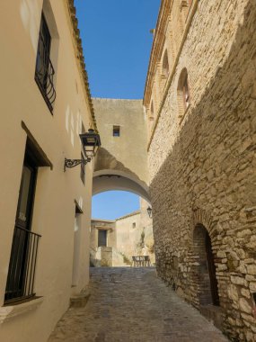 walking through the streets of the municipality of Castellar de la Frontera in the natural park of Los Alcornocales, Andalusia