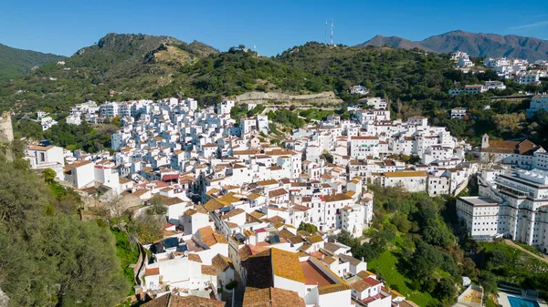 View Beautiful White Village Casares Province Malaga Spain — Stock Photo, Image