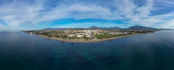 Вид Воздуха Пляж Сан Петер Алькантара Муниципалитете Марбелья Андалусия — стоковое фото