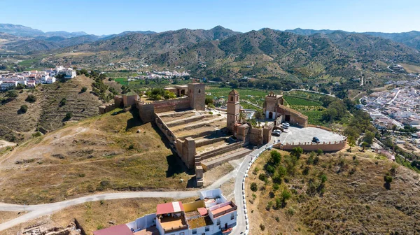 Kilátás Nyílik Mór Vár Alora Tartományban Malaga Andalúzia — Stock Fotó
