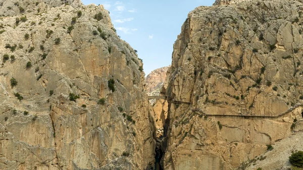 加坦的峡谷 国王的路所在的地方 阿尔达莱斯 马拉加 — 图库照片