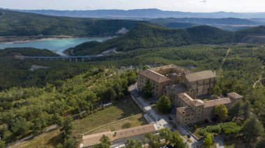 aerial views of the monastery of Leyre in Navarre, Spain clipart