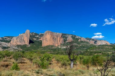 İspanya 'nın Huesca eyaletindeki ünlü mallos de riglos manzarası