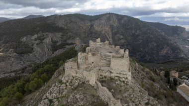 aerial view of the castle of Mocln in the province of Granada, Andalusia clipart