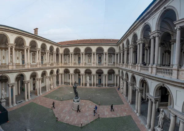 stock image Milan Italy October 26 2022: inner courtyard of the brera academy of fine arts in milan