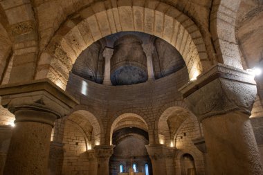 Almenno san Bartolomeo İtalya 13 Kasım 202 Rotonda di San Tom kilise binası Romanesk tarzında dairesel bir planla