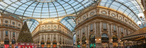 Milano Italia Dicembre 2019 Galleria Vittorio Emanuele Rozzářil Vánoční Stromeček — Stock fotografie