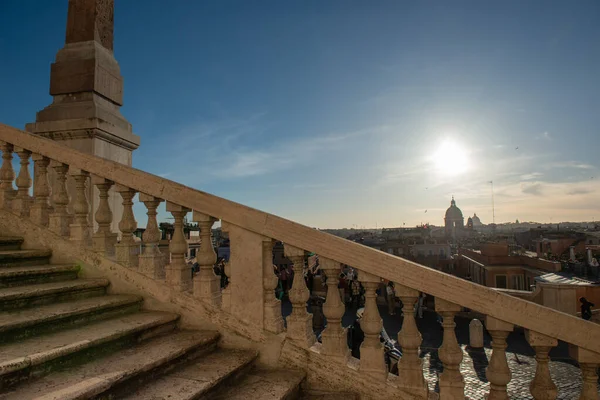 Μαρμάρινη Σκάλα Στο Dei Monti Στη Ρώμη — Φωτογραφία Αρχείου