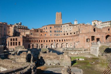 Roma İtalya 15 Mart 2023: Roma İmparatorluk forumlarının arkeolojik sahası
