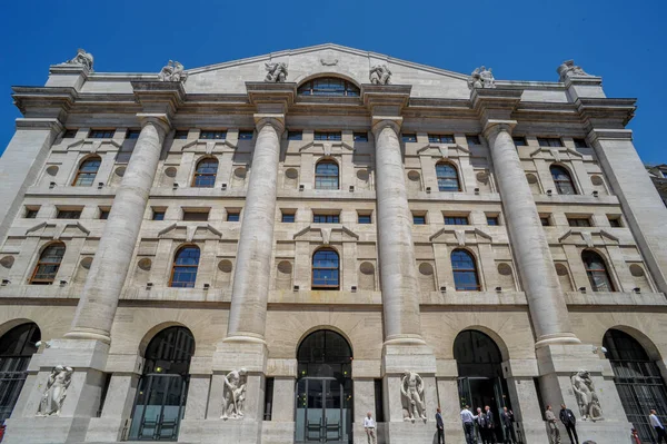 stock image Milan Italy June 13 2013:Palazzo midnight headquarters of the Milan stock exchange