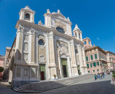 Final Ligure İtalya 16 Nisan 2024: San Giovanni Kolej Kilisesi Liguria 'nın sanatsal açıdan en güzel barok kiliselerinden biri olarak kabul edilir