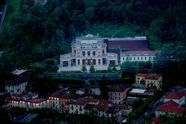 stock image San Pellegrino Terme Italy 37 June 2024:Old Art Nouveau casino in the spa center of San Pellegrino