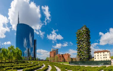 Milan İtalya 14 Nisan 2025: BAM, Milano 'nun Porta Nuova bölgesindeki çağdaş bir botanik bahçesidir.