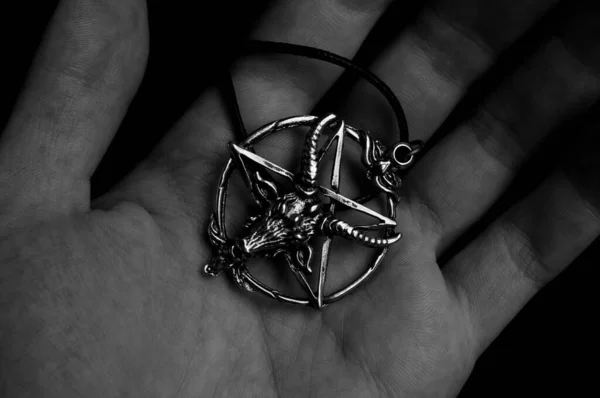black and white photograph of the pentagram in my hand