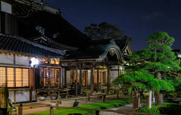 Tradycyjna Japońska Świątynia Ogród Nocy Wysokiej Jakości Zdjęcie — Zdjęcie stockowe